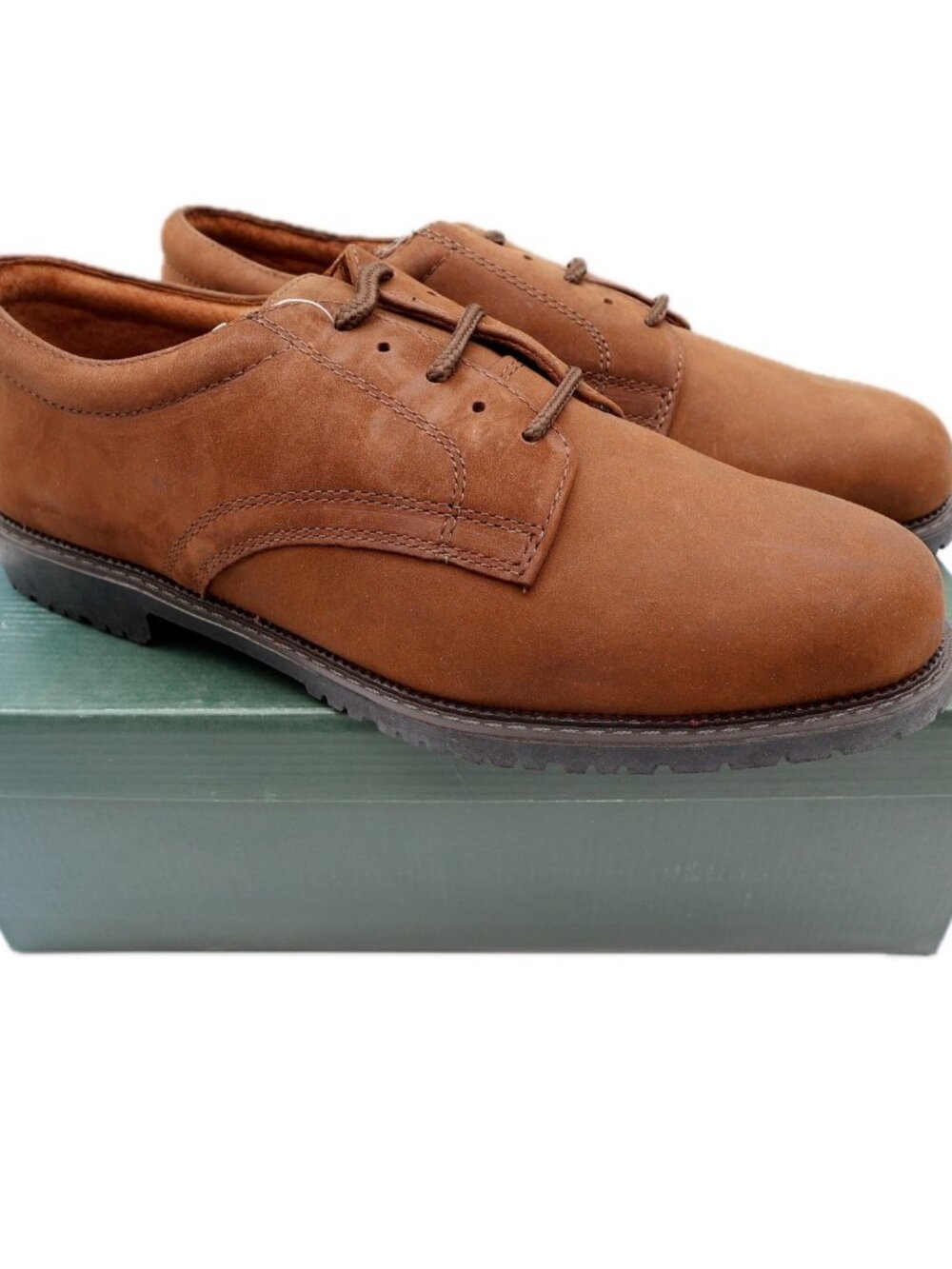 Nunn Bush Brown Leather Oxford Shoes Mens 10.5 Vintage 90s NOS